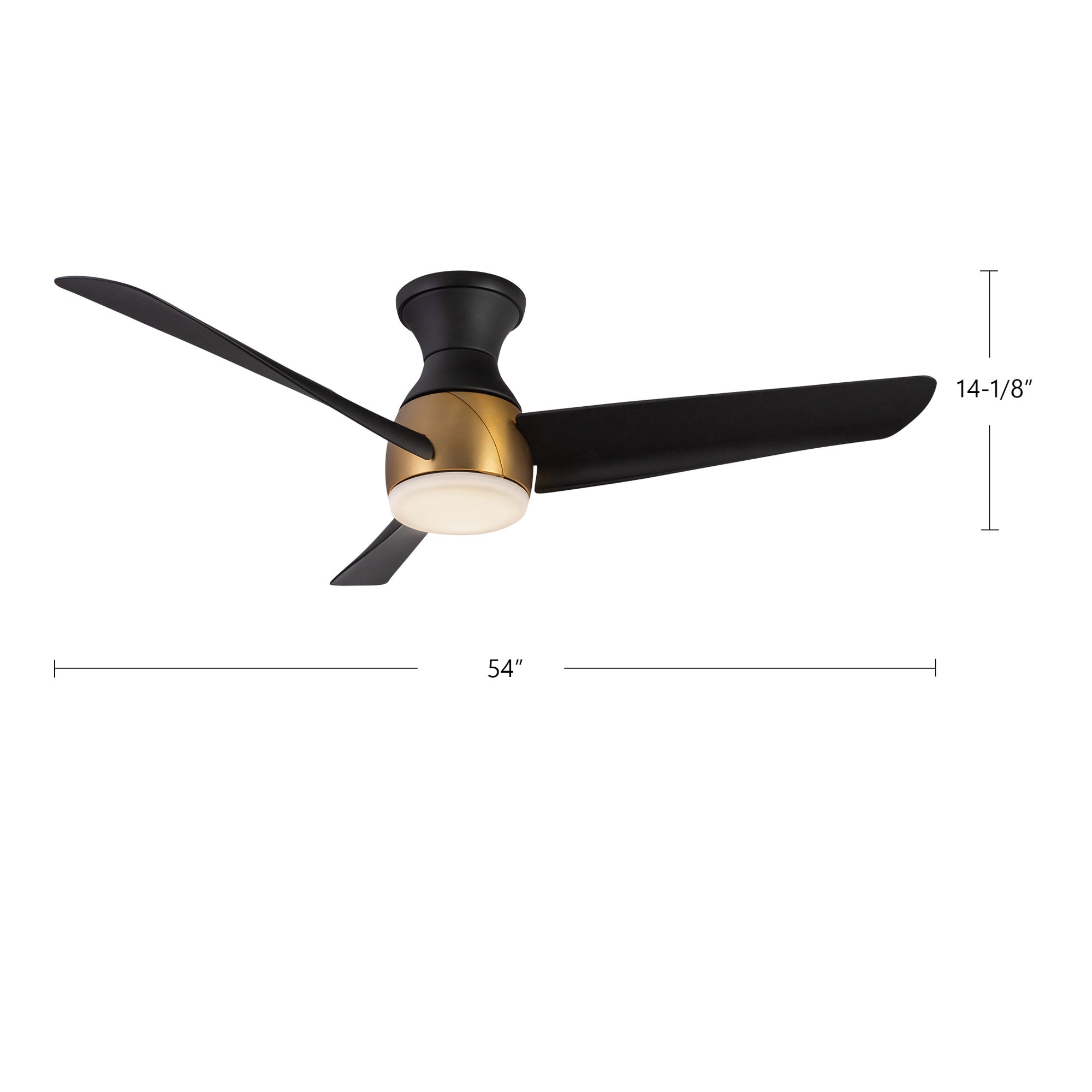 Thalia 54-in Brushed Nickel and Matte Black Damp-Rated Dimmable LED Hugger Fan