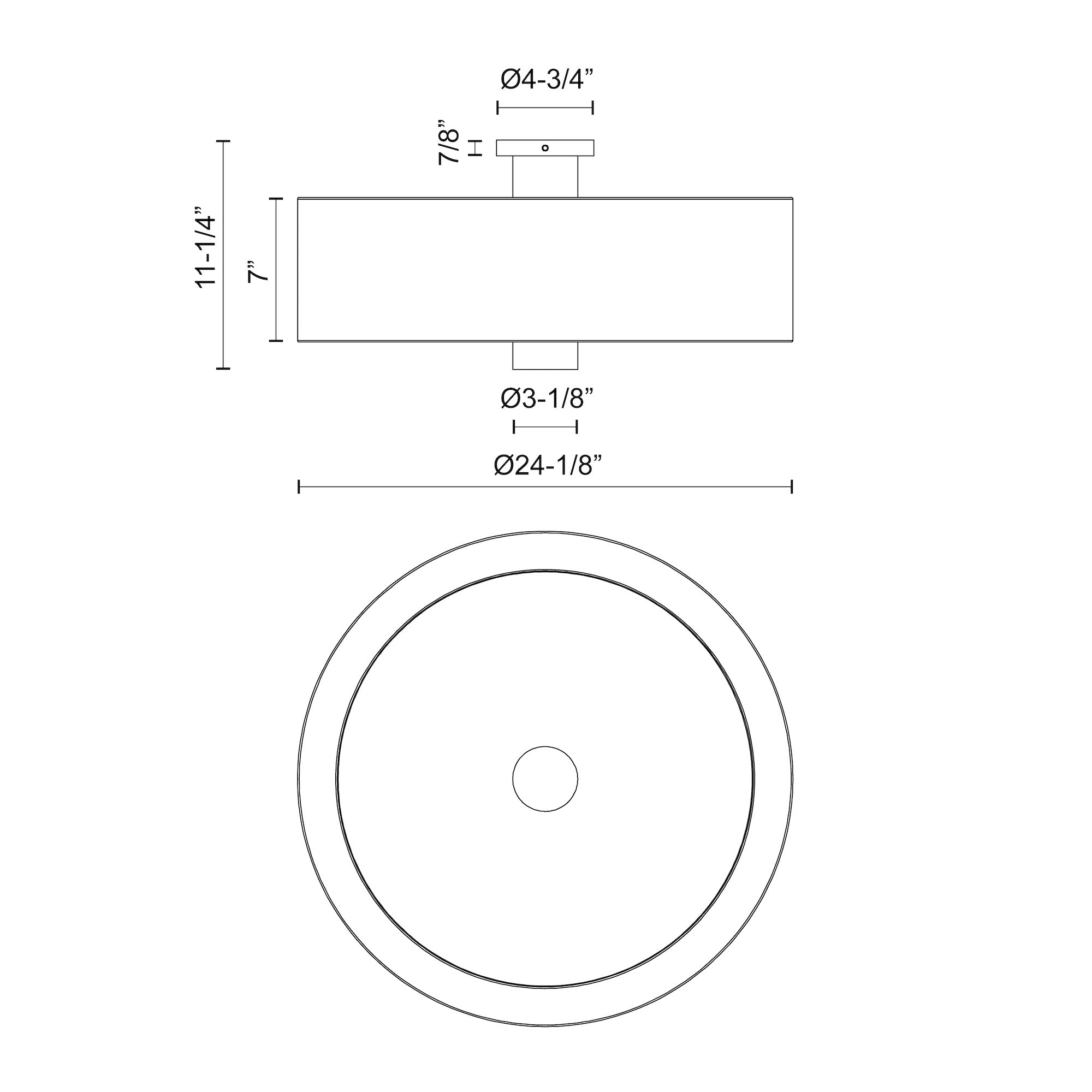 Theo 24-in Steel Flush Mount