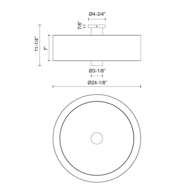 Theo 24-in Steel Flush Mount