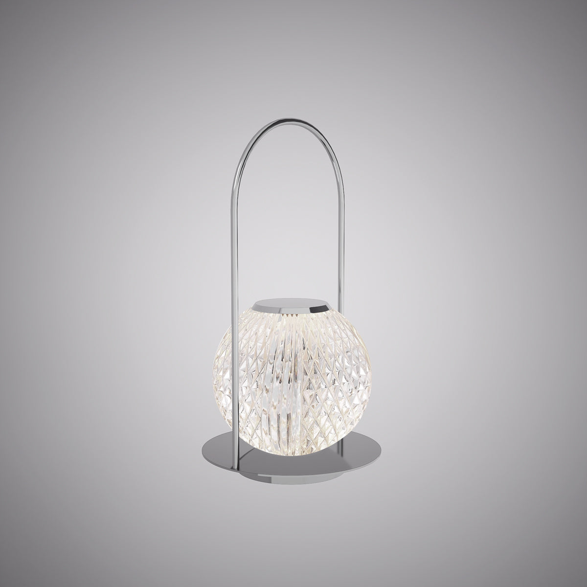 Maria Chrome Rechargeable Portable Table Lamp with IP45 Rating