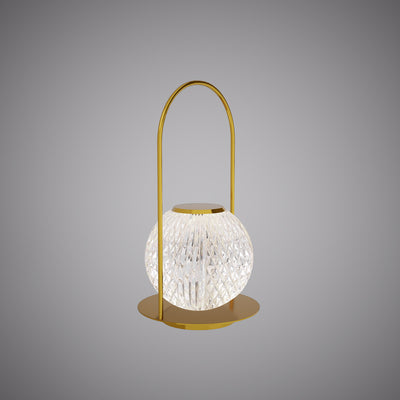 Maria Aged Brass Rechargeable Portable Table Lamp with IP45 Rating