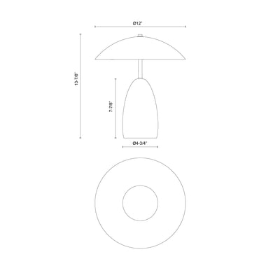 Poppy 12-in Aluminum Table Lamp