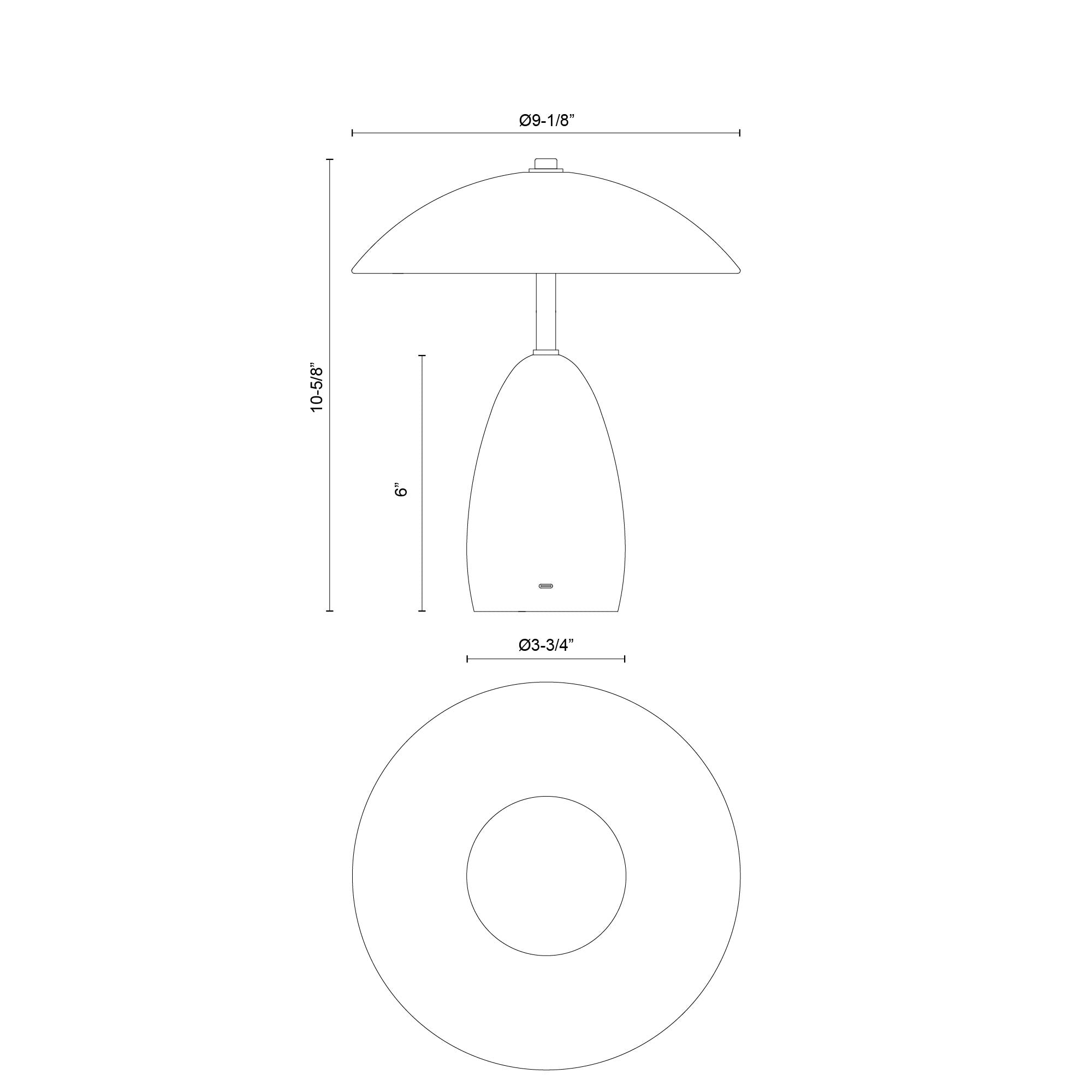 Poppy 9-in Aluminum Table Lamp