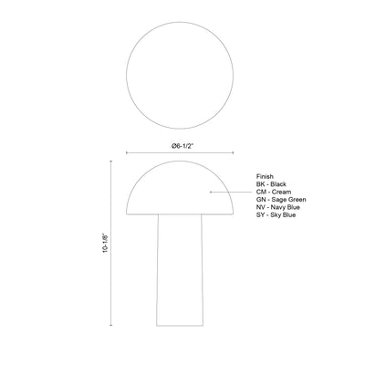 Setas 10-in Polymeric Material Table Lamp