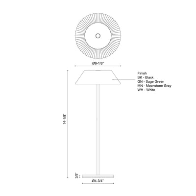 Pela 14-in Steel Table Lamp