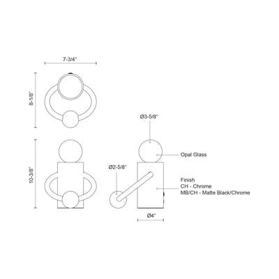 Septum 8-in Steel Table Lamp