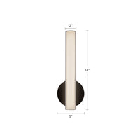Tole 14-in Aluminum Steel Acrylic Wall Sconce