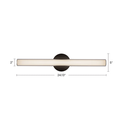 Tole 24-in Aluminum Steel Acrylic Wall Sconce