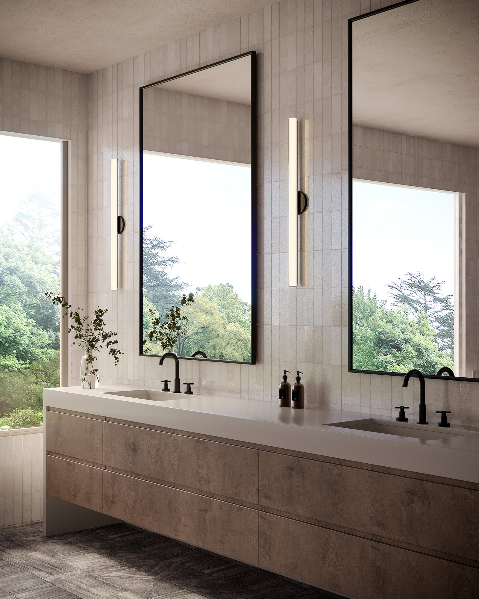 Tole 36-in Aluminum Steel Acrylic Wall Sconce
