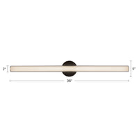 Tole 36-in Aluminum Steel Acrylic Wall Sconce