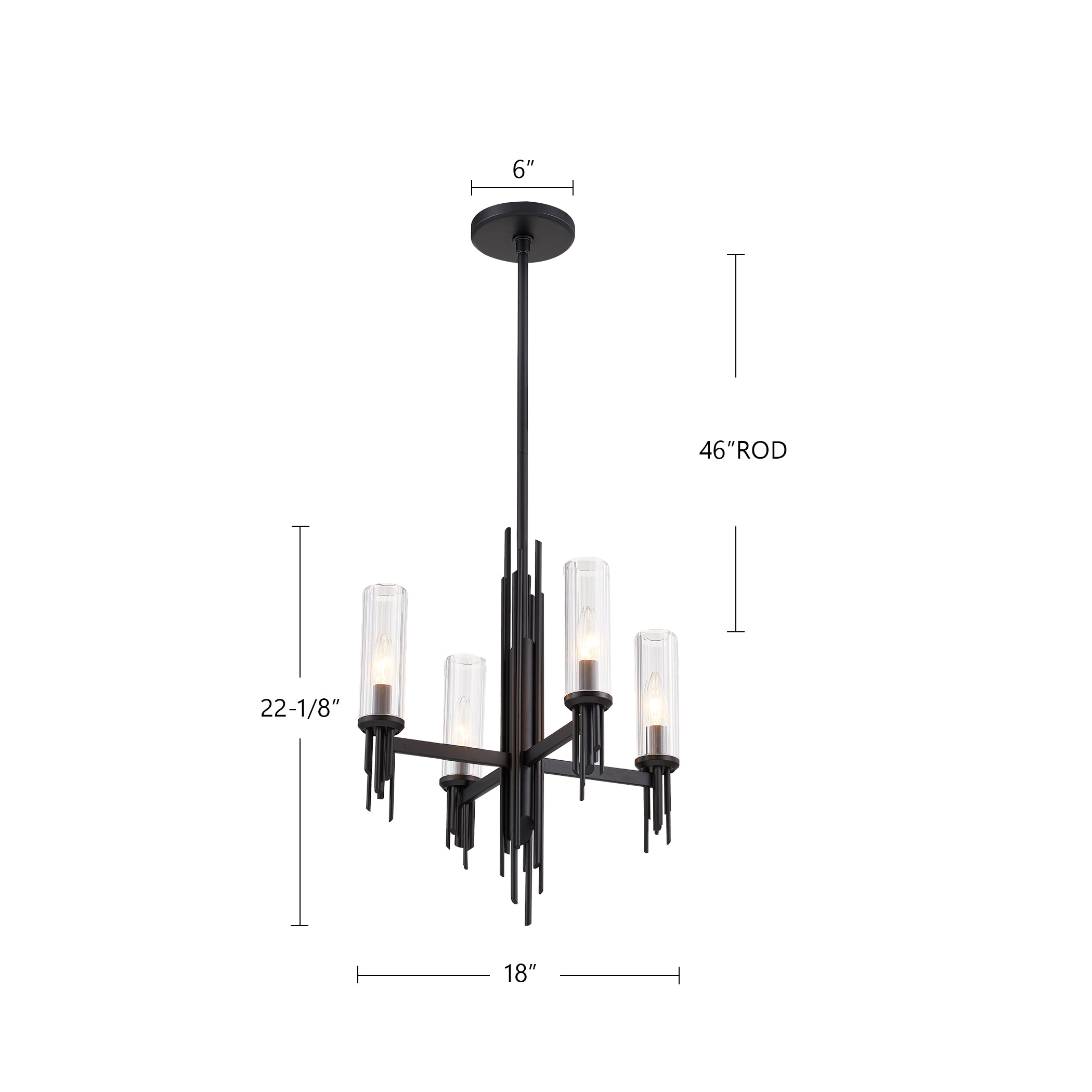 Torres 18-in Steel Chandelier