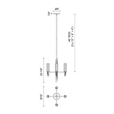Torres 18-in Steel Chandelier
