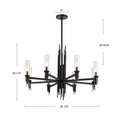 Torres 36-in Steel Chandelier
