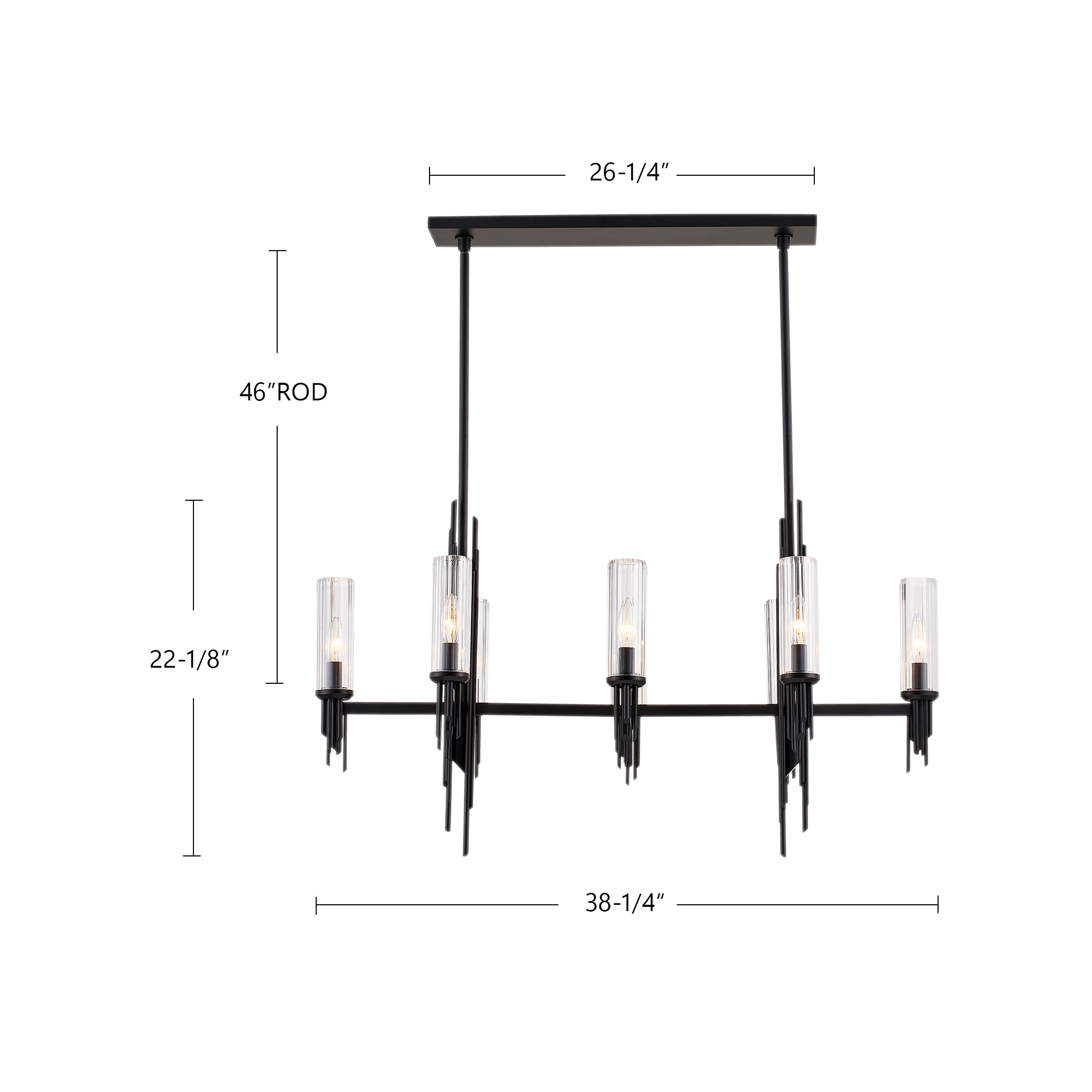 Torres 38-in Steel Linear Pendant