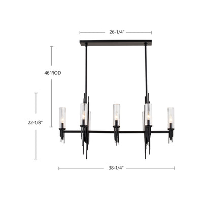 Torres 38-in Steel Linear Pendant