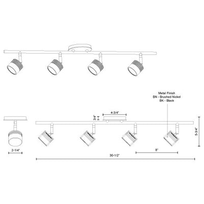 Lyra 30-in Steel Track Light