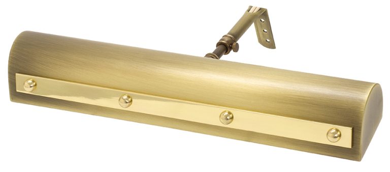 14-inch Classic Traditional Antique Brass Polished Brass Rivet Plug-In Picture Light