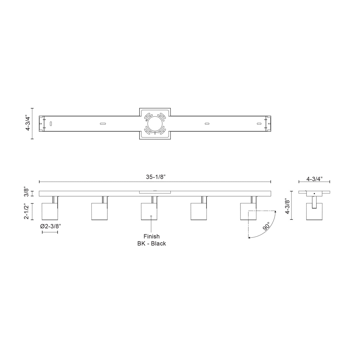 Arnold 5-Head Aluminum Track Light