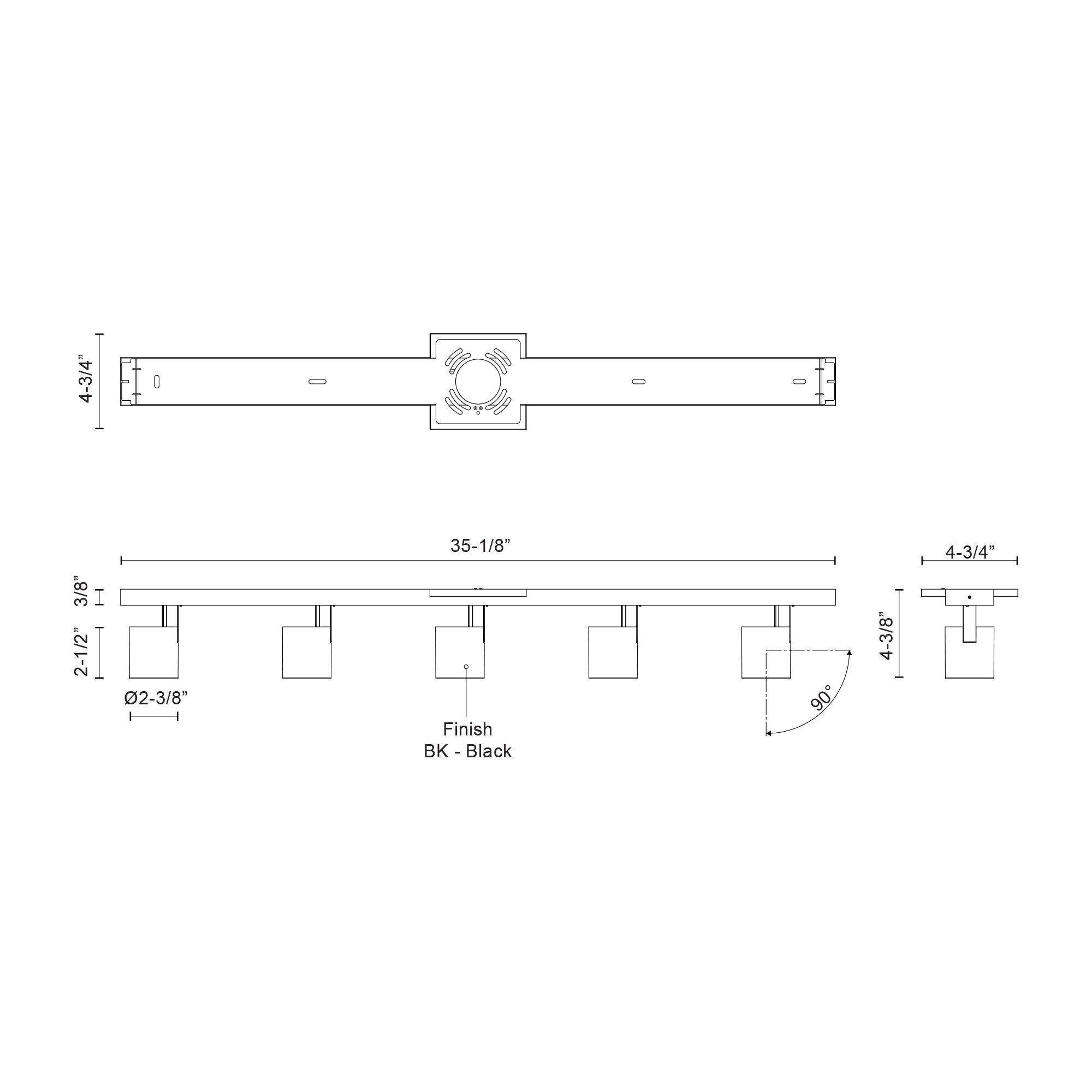 Arnold 5-Head Aluminum Track Light