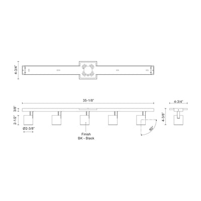 Arnold 5-Head Aluminum Track Light