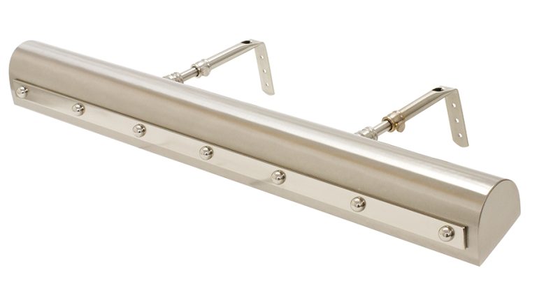 24-inch Classic Traditional Satin Nickel Polished Nickel Rivet Plug-In Picture Light