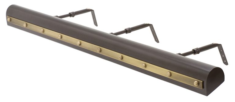 36-inch Classic Traditional Mahogany Bronze Antique Brass Rivet Plug-In Picture Light