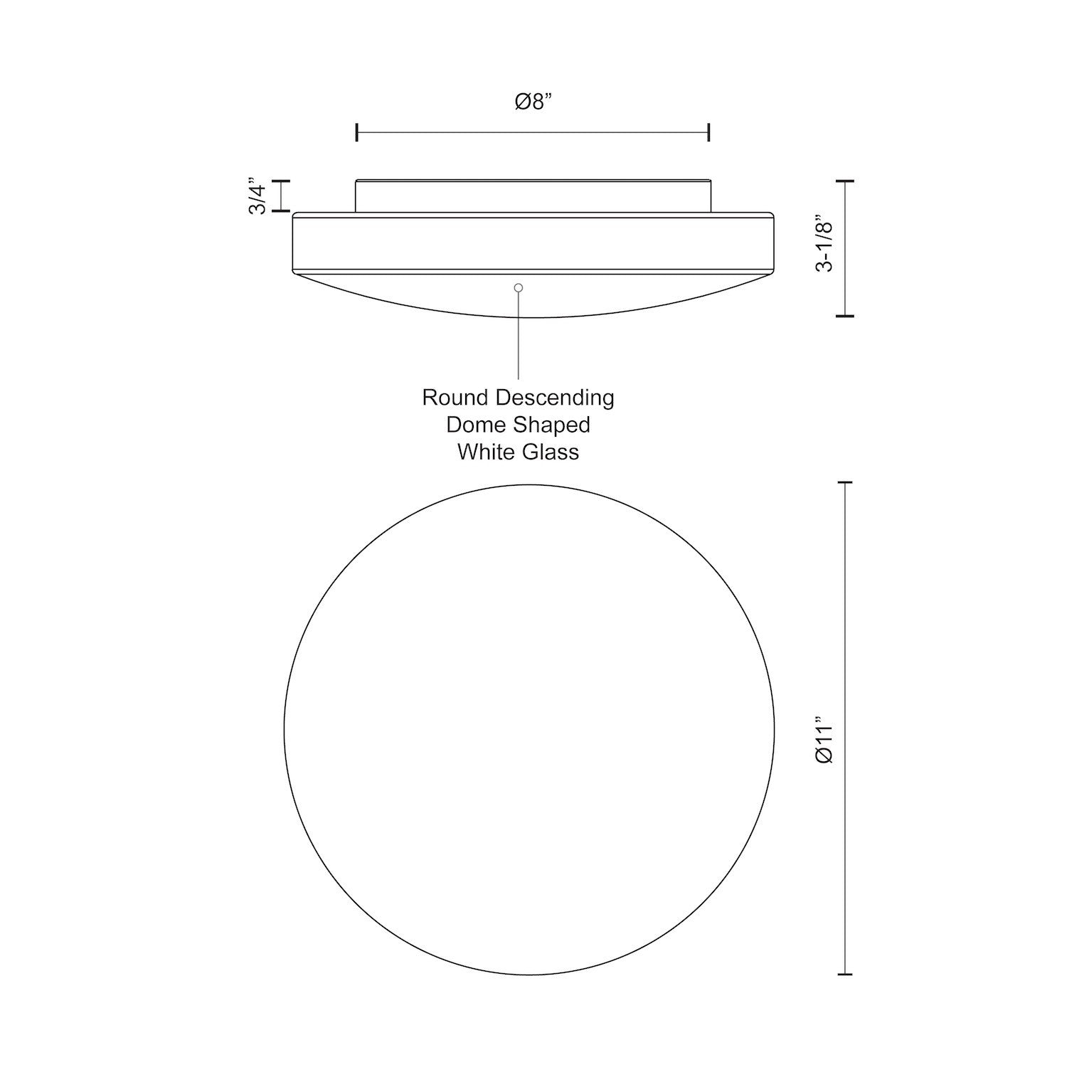 Trafalgar 11-in Steel Flush Mount