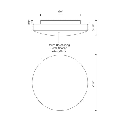 Trafalgar 11-in Steel Flush Mount