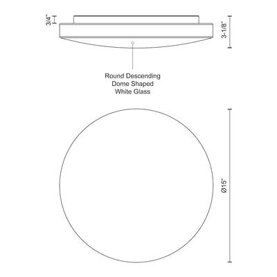 Trafalgar 15-in Steel Flush Mount