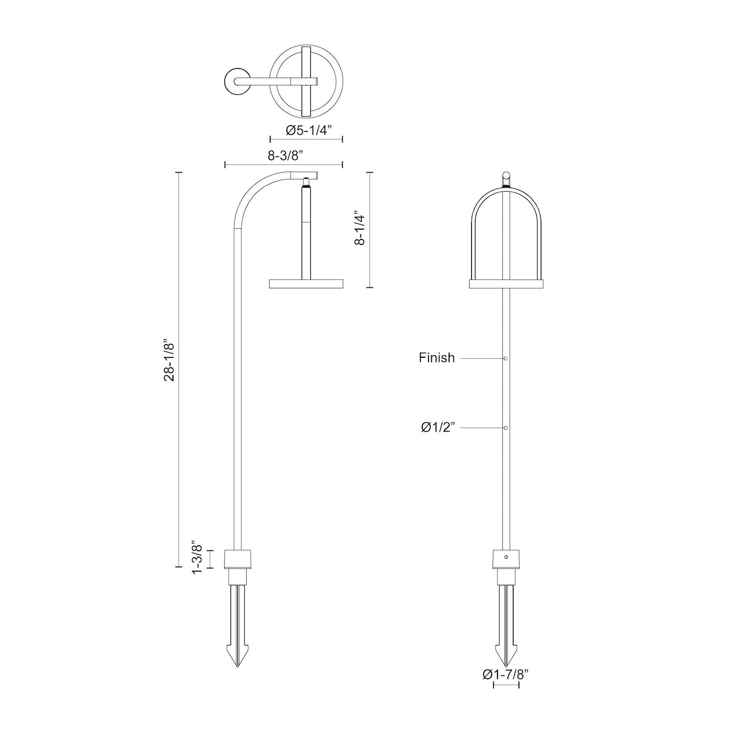 Trek 28-in Aluminum Outdoor Path Light