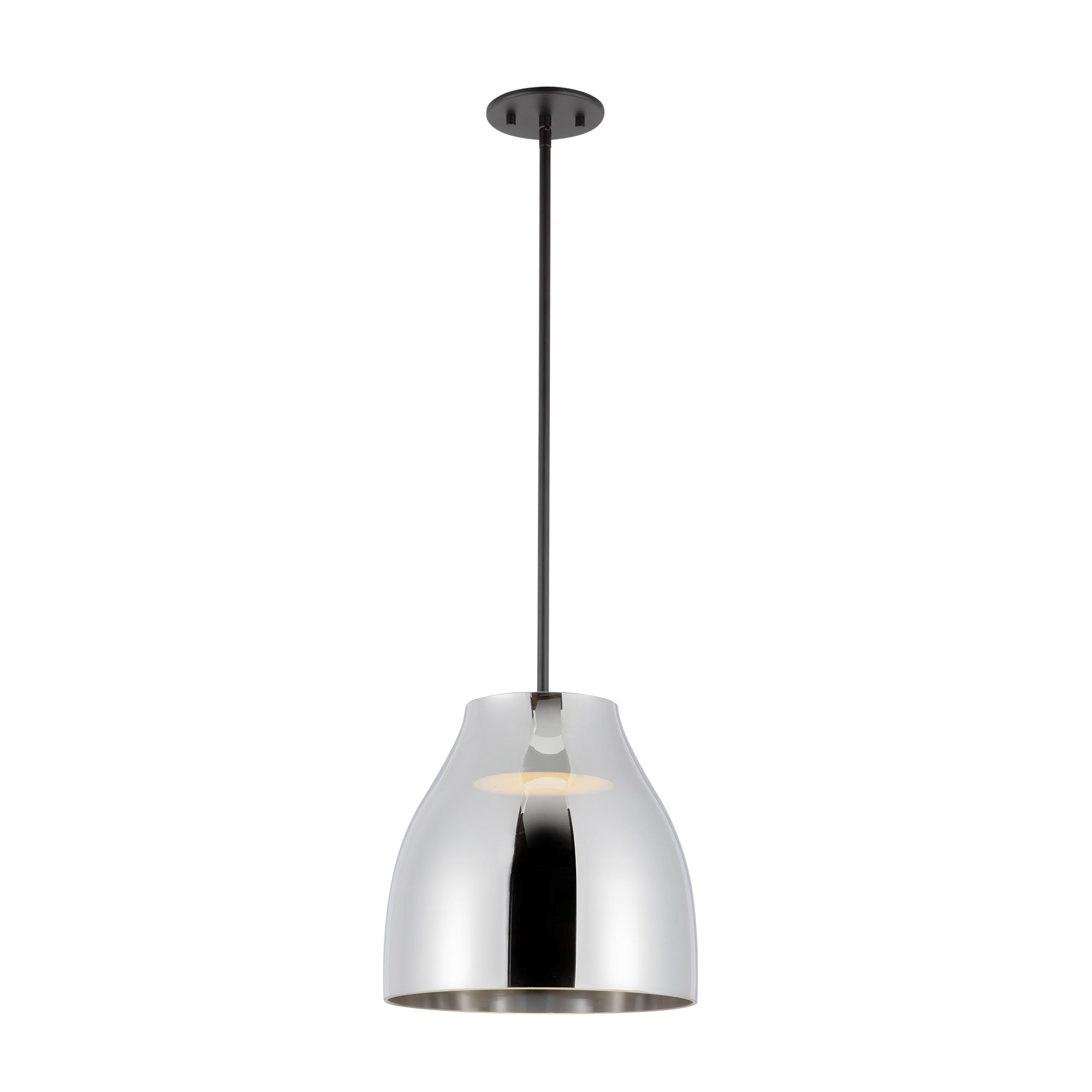 Trinity 12-in Chrome Glass Shade LED Pendant