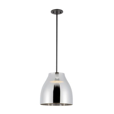 Trinity 12-in Chrome Glass Shade LED Pendant