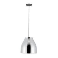 Trinity 12-in Chrome Glass Shade LED Pendant