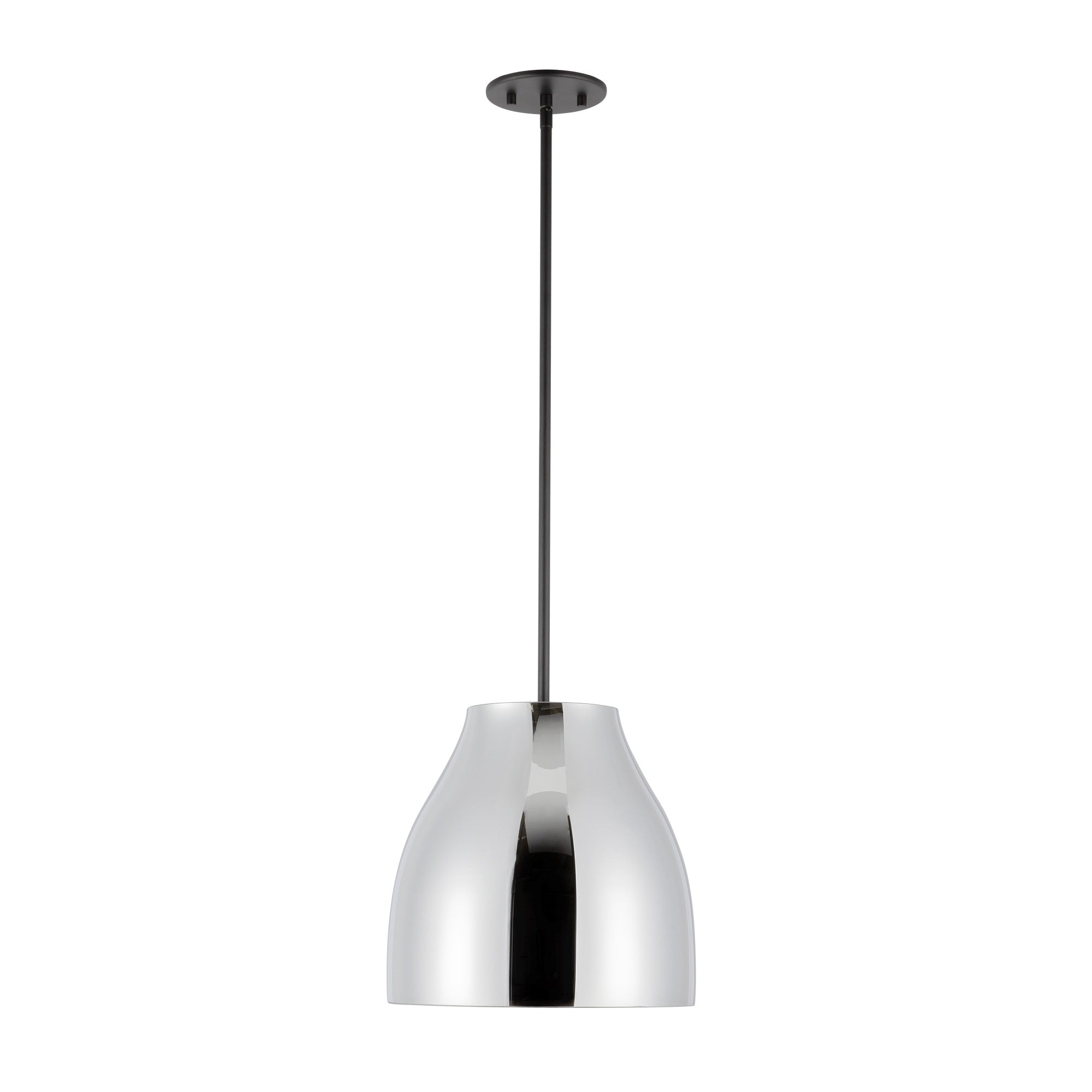 Trinity 12-in Chrome Glass Shade LED Pendant