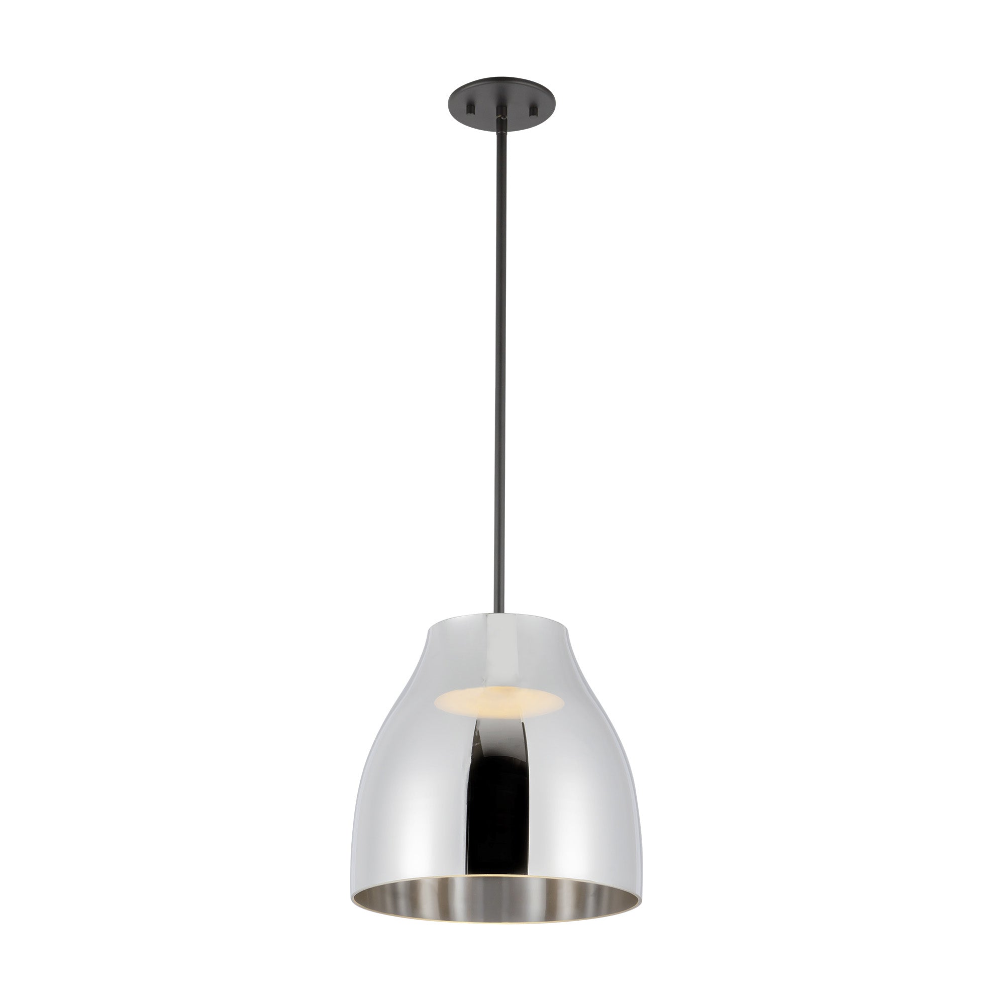 Trinity 12-in Chrome Glass Shade LED Pendant
