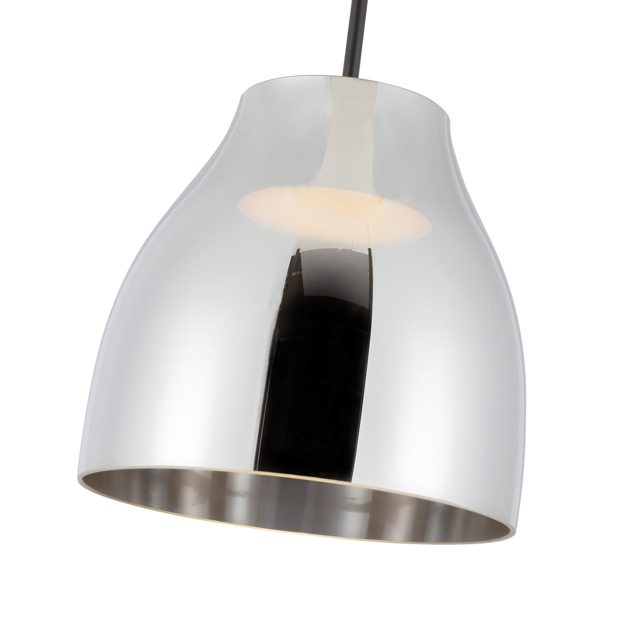 Trinity 12-in Chrome Glass Shade LED Pendant