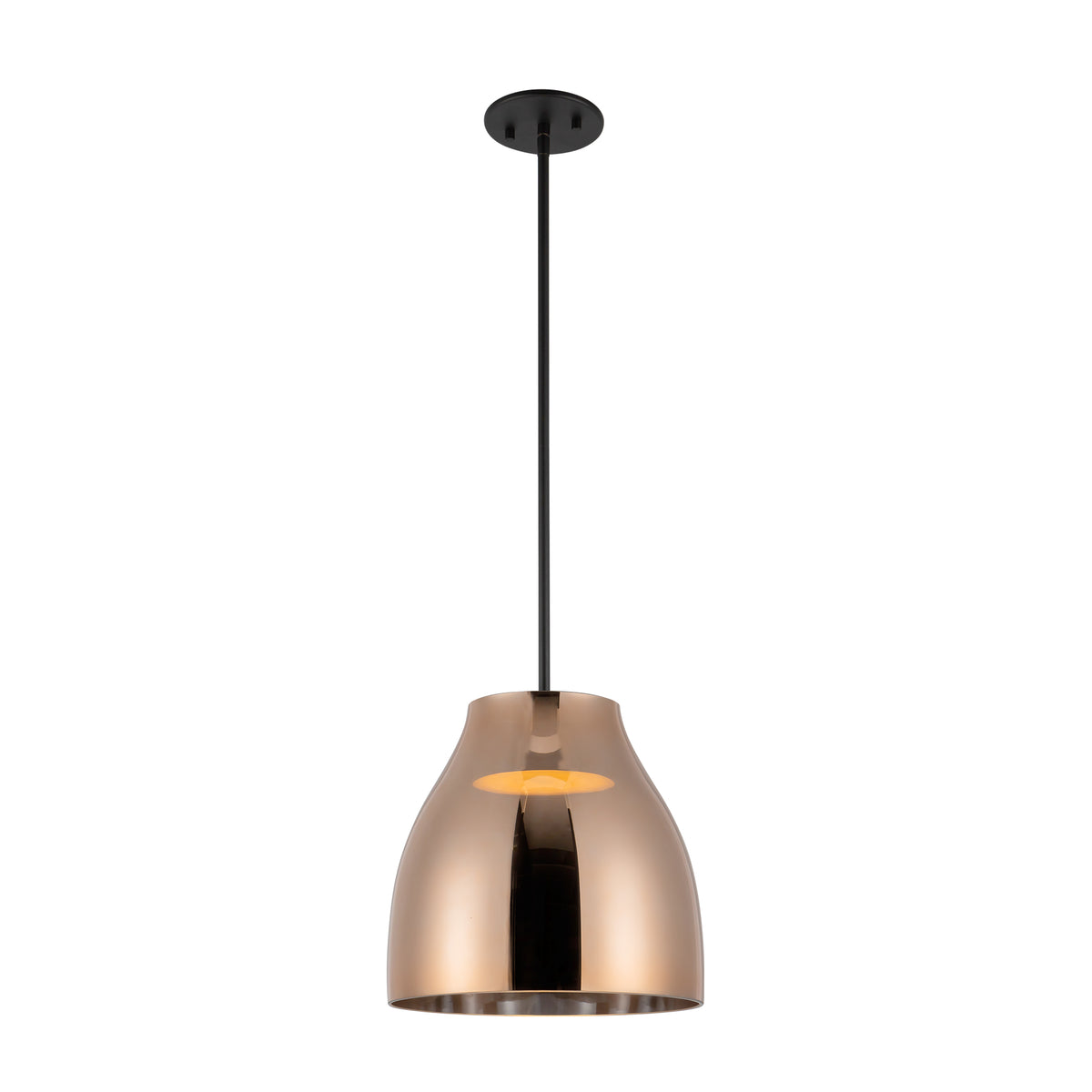 Trinity 12-in Chrome Glass Shade LED Pendant