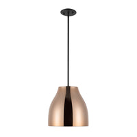 Trinity 12-in Chrome Glass Shade LED Pendant