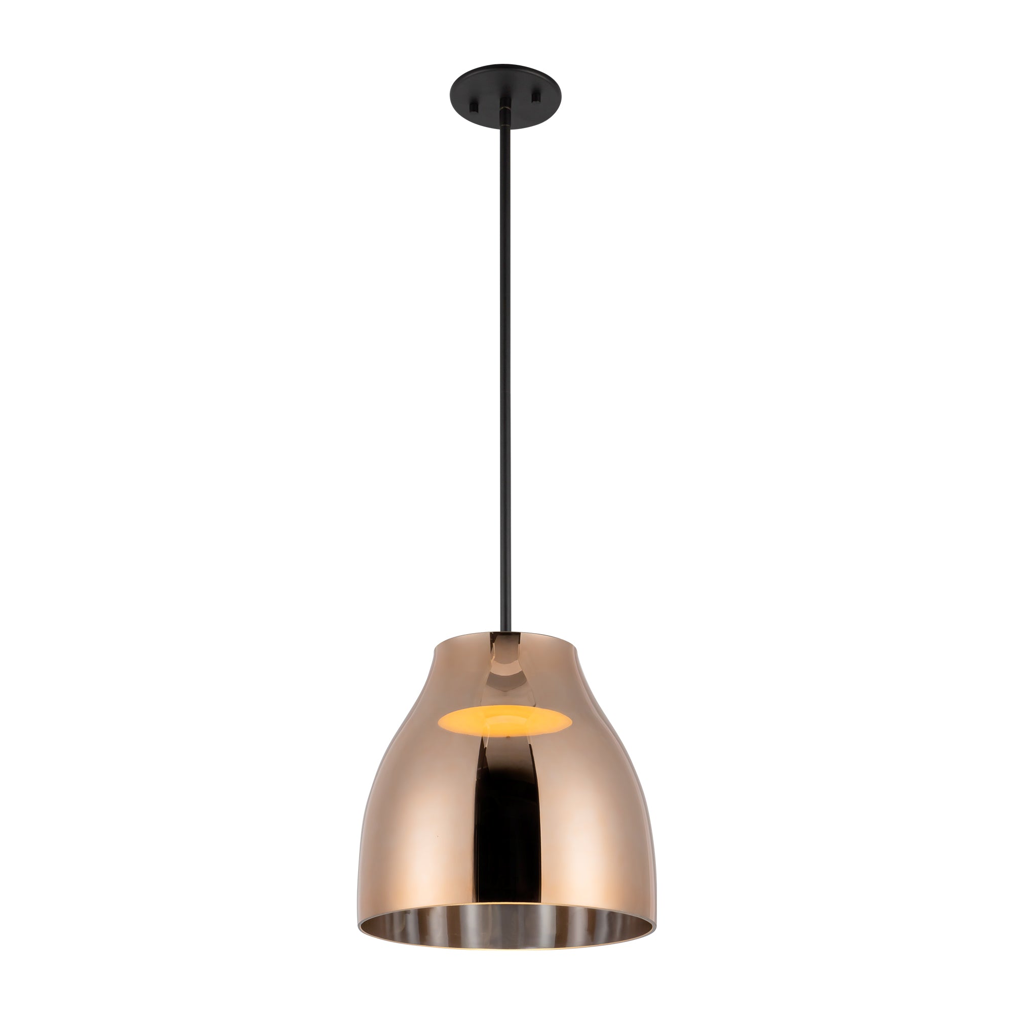 Trinity 12-in Chrome Glass Shade LED Pendant
