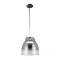 Trinity 12-in Chrome Glass Shade LED Pendant