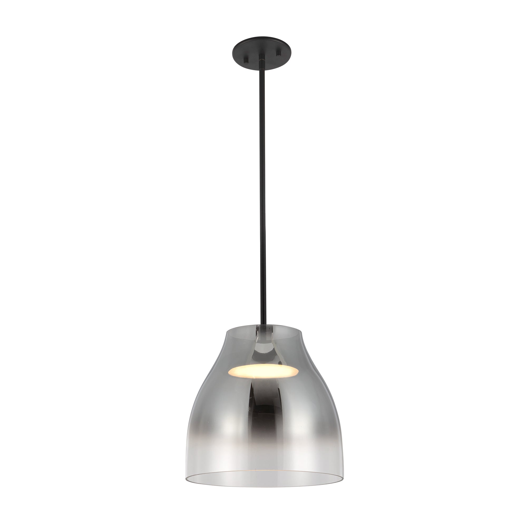 Trinity 12-in Chrome Glass Shade LED Pendant