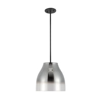 Trinity 12-in Chrome Glass Shade LED Pendant