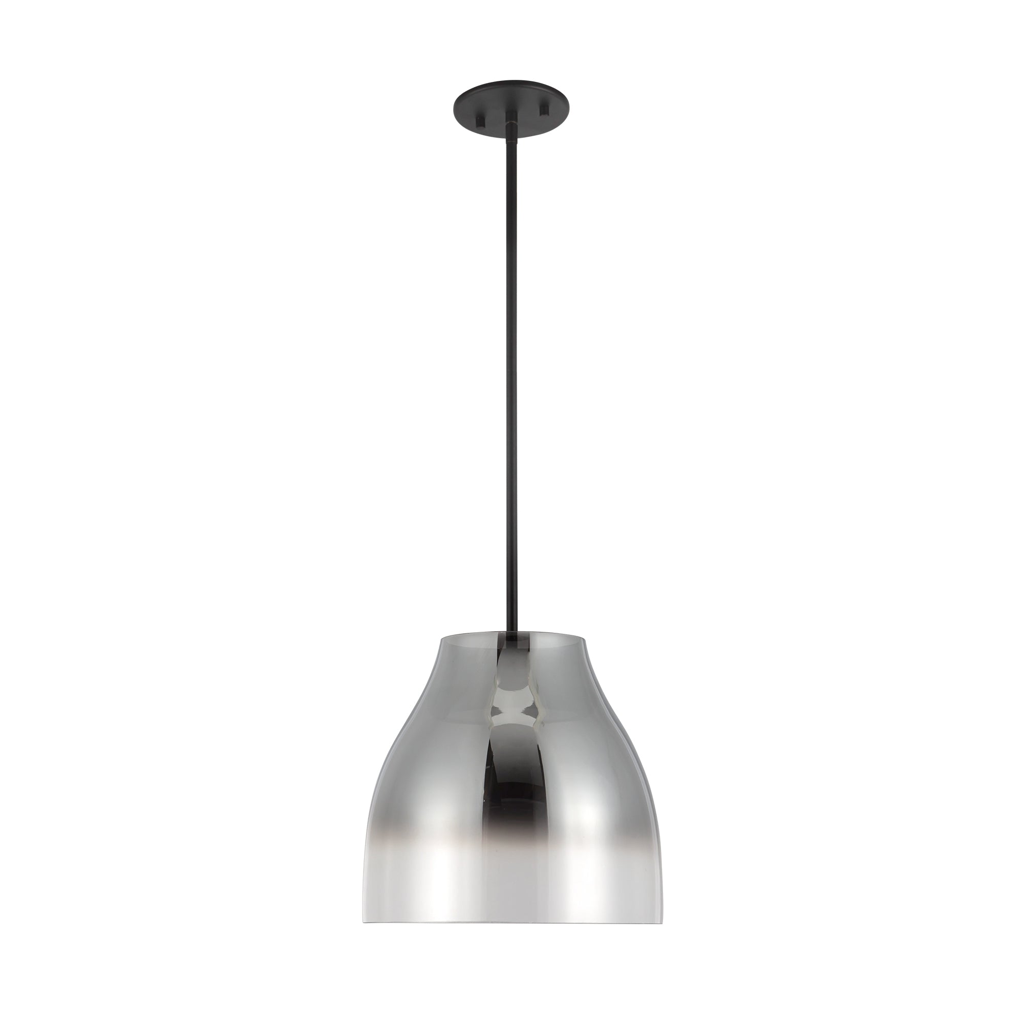Trinity 12-in Chrome Glass Shade LED Pendant