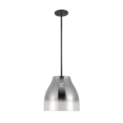 Trinity 12-in Chrome Glass Shade LED Pendant