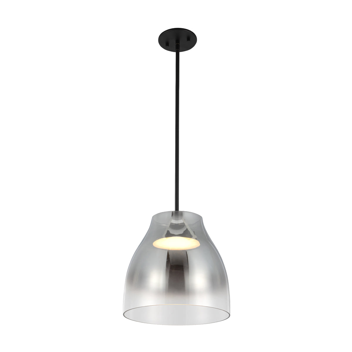 Trinity 12-in Chrome Glass Shade LED Pendant