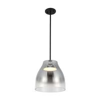 Trinity 12-in Chrome Glass Shade LED Pendant