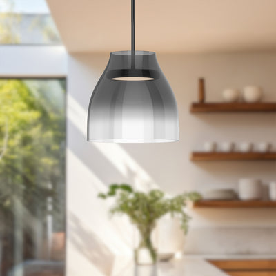 Trinity 12-in Chrome Glass Shade LED Pendant