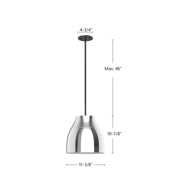 Trinity 12-in Chrome Glass Shade LED Pendant
