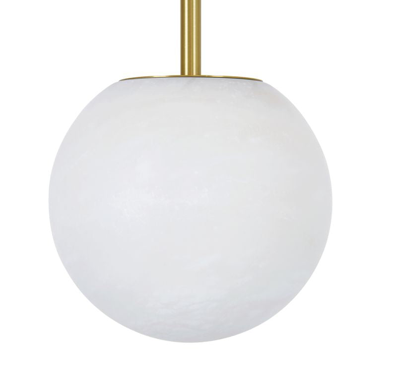 Lucent 1 Light Brass Pendant Light 6 Inch Alabaster