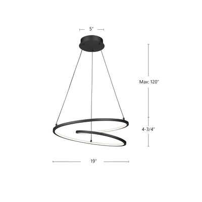 Twist 19-in Aluminum Pendant